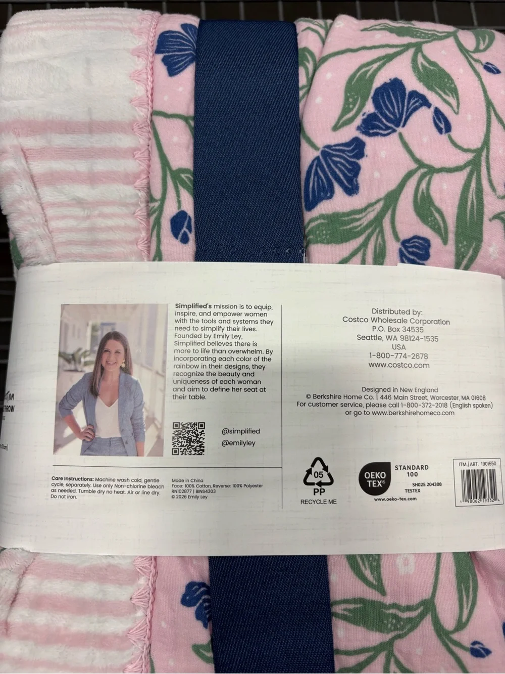 Berkshire Pink Floral Cotton Gauze Throw